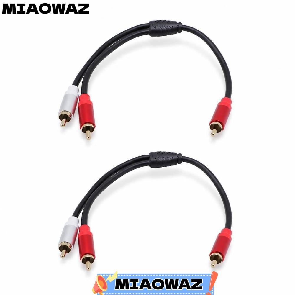MIAOWAZ 2PCS สายสัญญาณเสียงชายชาย, 1 ชาย RCA ถึง 2 ชาย RCA 11.8in RCA Y Splitter สาย, ยืดหยุ่นสเตอริ