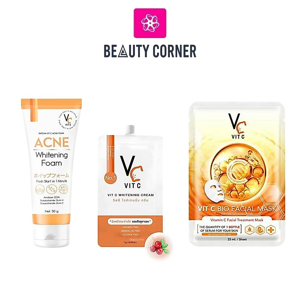VC Vit C Whitening Cream [7 g.] / VC Vit C Acne Foam [50 g.] / Mask [33 ml.]