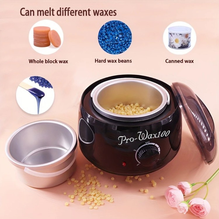 WAX100 กําจัดขน Hot Wax Machine ขนาดเล็ก WAX Therapy Machine Double Liner Hand Care Beauty Melting W