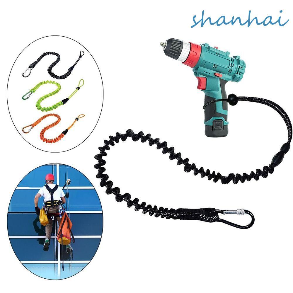 SHANHAI เครื่องมือ Lanyard พร้อมสายรัดหัวเข็มขัด, Anti-Falling คลิปขยายได้ Bungee Cord, ติดตั้งง่าย 