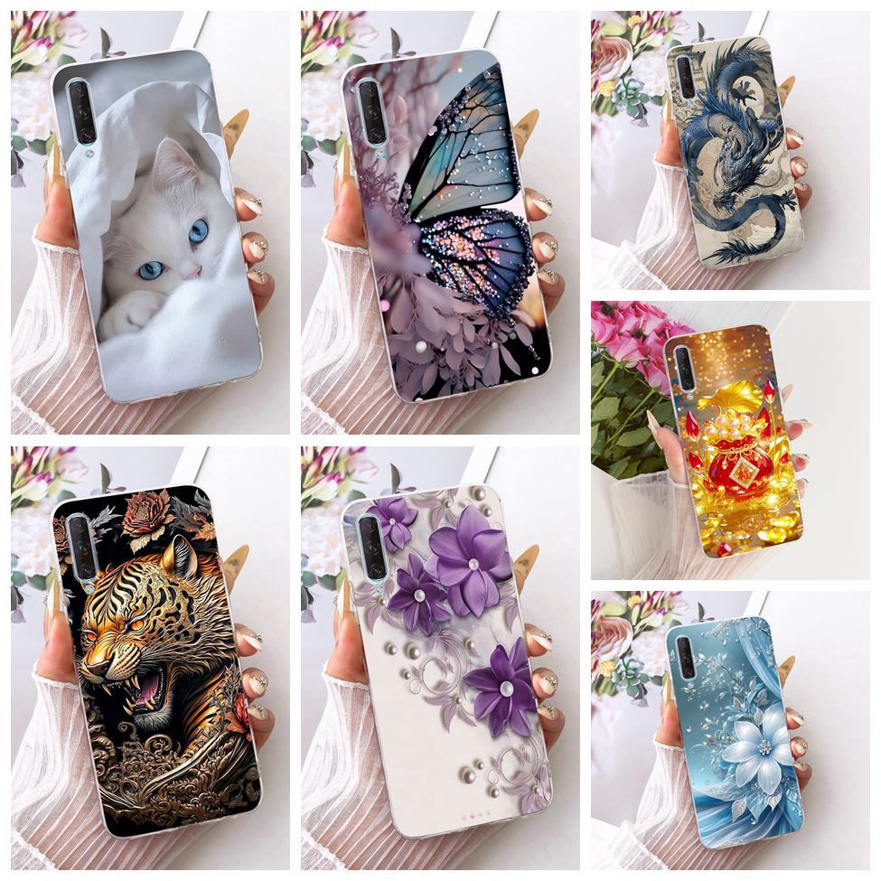 Clear สําหรับ Huawei Y9s กรณีแมวน่ารักแฟชั่นตลกทาสีสําหรับ Huawei STK-L21 STK-LX3 STK-L22