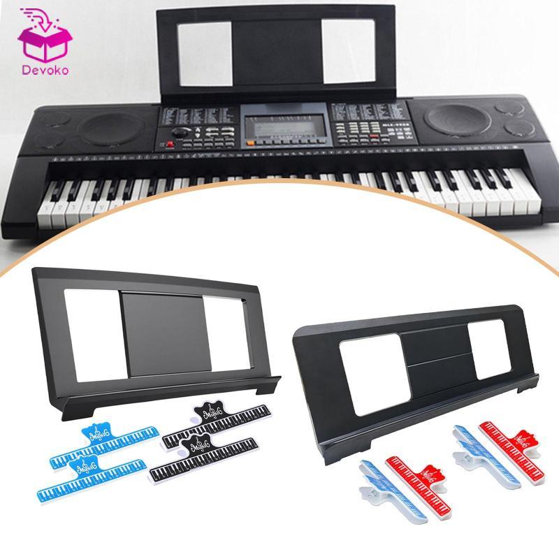 [chiwanji2mf] ขาตั้งเพลงเปียโนอิเล็กทรอนิกส์ที่วางแผ่นคีย์บอร์ด Score ถาดหนังสือรองรับ 4 คลิปทนทาน P