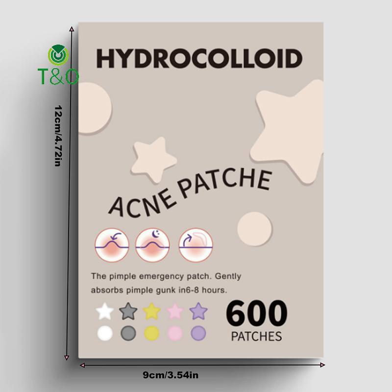 T & O 600 ชิ้น/เซ็ต Star Pimple Patch สิวที่มีสีสันที่มองไม่เห็น Skin Care Stiers คอนซีลเลอร์ Face S