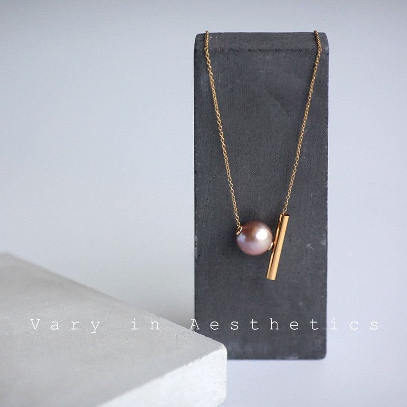 VIA Design Feel ins Geometric Extremely Simple High-End Feel อินเทรนด์น้ําจืดธรรมชาติ Edison Pearl C