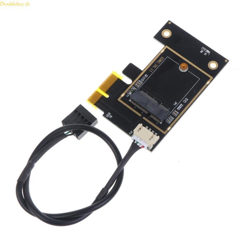 Doublebuy การ์ด Wifi PCI-E 1X สําหรับ M 2 NGFF เดสก์ท็อป WI-FI อะแดปเตอร์สําหรับ AX200 9260AC 8260AC