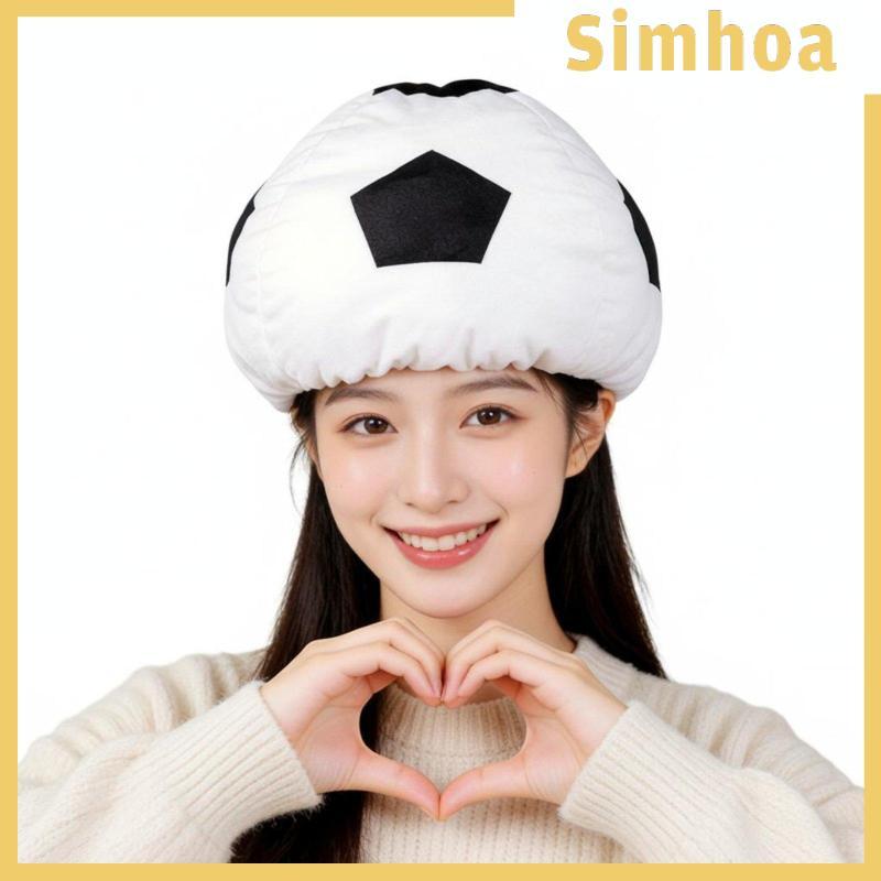 [SIMHOA] Futbol Sphere Hat Elastic Fit Soft Futbol Headwear ออกแบบสนุกยัดไส้ Futbol Sphere Cap สําหร