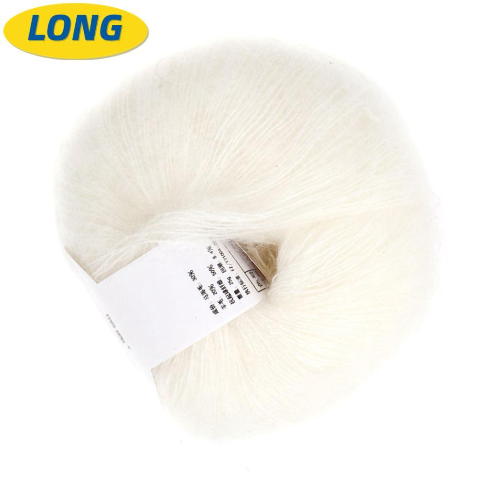 LONNGZHUAN Mohair Yarn, Thin Gauge Fuzzy Fur Faux Mohair Yarn, Soft Long Wool Soft Texture Fluffy Ya