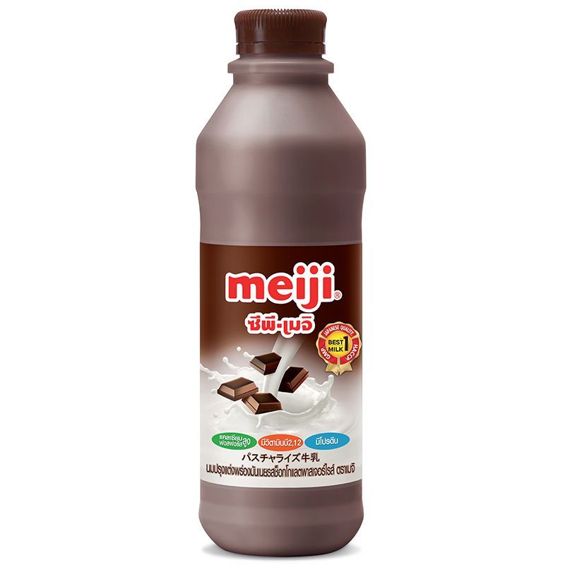 เมจินมสดรสโกโก้ 830ซีซี Meiji Pasteurized Milk Cocoa 830cc. [หมายเลขบาร์โค้ด 8850329183319 ]