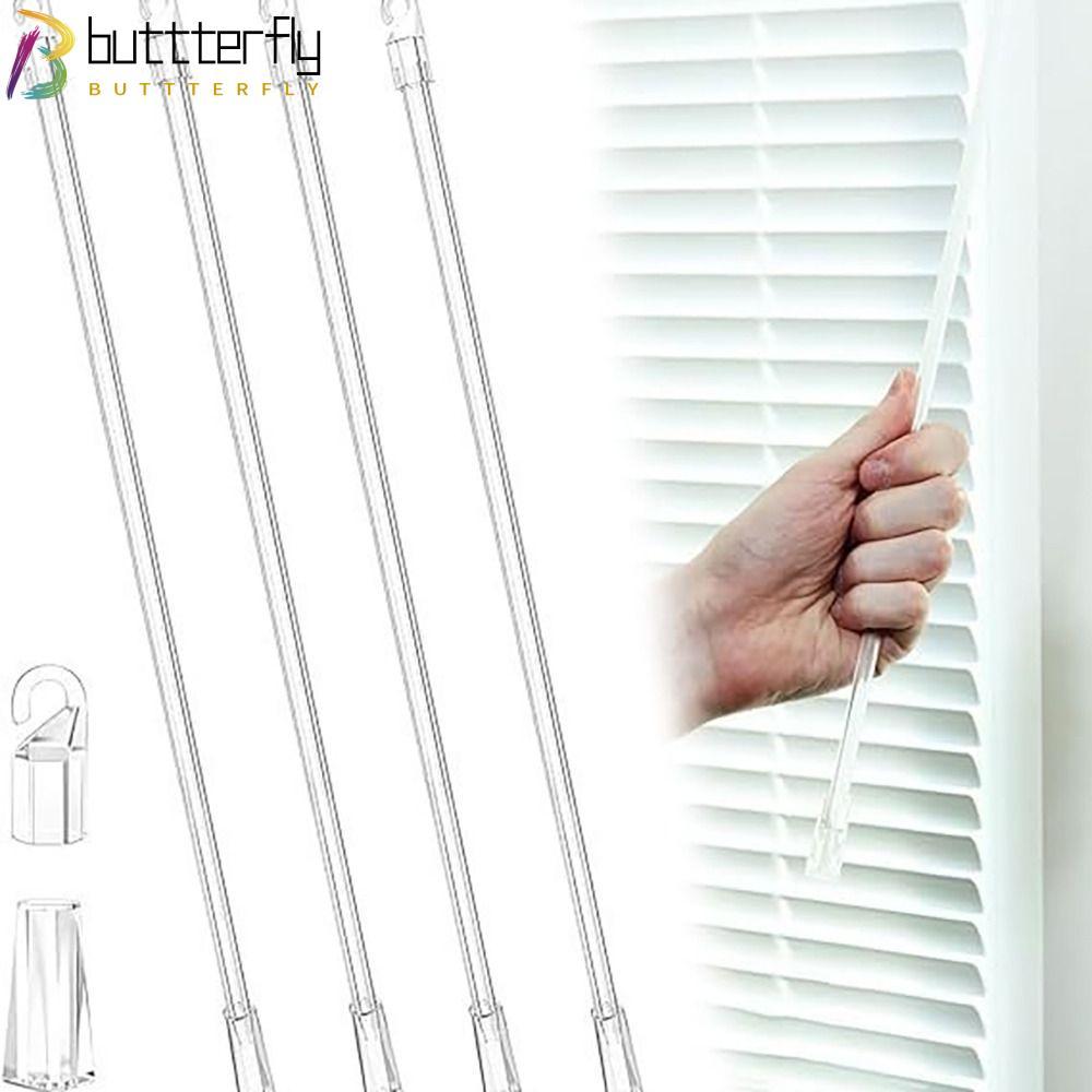 BUTTTERFLY Curtain Stick, Home Transparent Turbine Stick, Replacement ไฟเบอร์กลาสหน้าต่างตาบอดเอียง