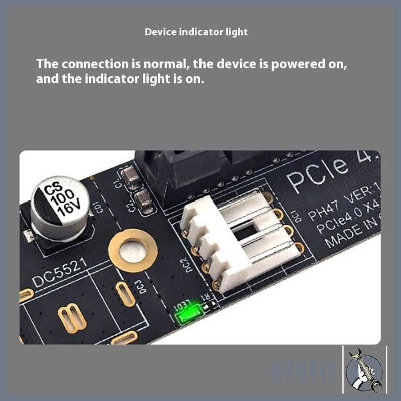 HOMEIU M 2 ถึง PCIE 4X Power Card Transfer Adapter PCIE Transition Card ฮาร์ดไดรฟ์