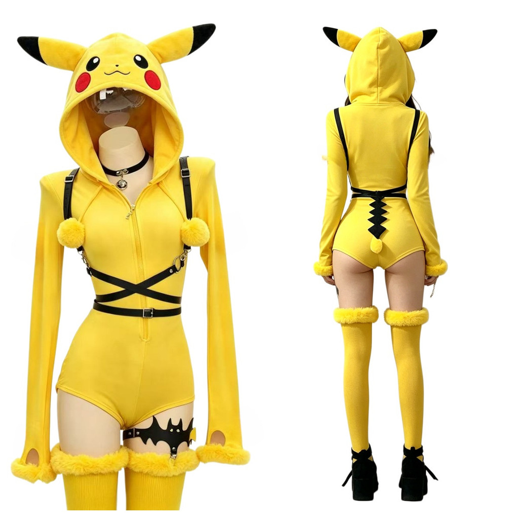 Pokémon Pokémon Pikachu สีเหลือง Plush คอสเพลย์เครื่องแต่งกายน่ารักอะนิเมะนุ่มน่ารัก Baby Dream ชุด 