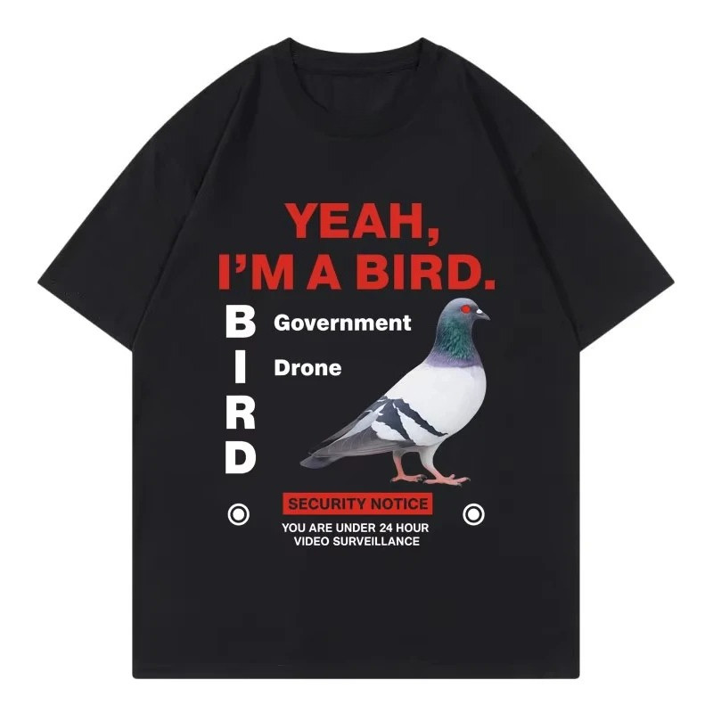 Government Funny Pigeon Crewneck Women Short Sleeve Graphic T Shirts Fashion Trend Short Sleeve T-sh