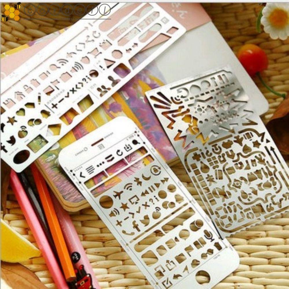 CORDELL Hollowed Out Ruler, Cat Shape School Projects Template Ruler, Creative Pocket-Sized Smooth S