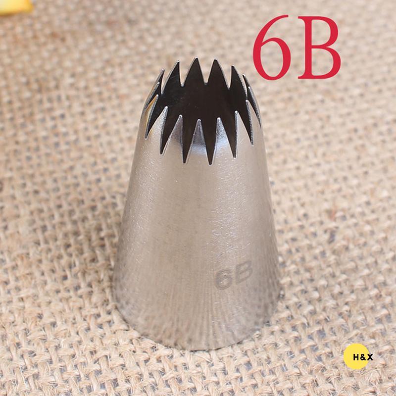 H&X 6B สแตนเลสไอซิ่งหัวฉีดตกแต่งเคล็ดลับเค้กเบเกอรี่ตกแต่งขนม
