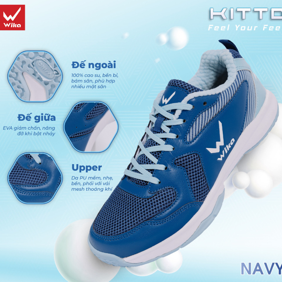 แบดมินตัน ดองบอล รองเท้ากีฬาวอลเลย์บอล.Wika Kitto พื้นรองเท้า EVA 3 ชั้น Unisex ของแท้