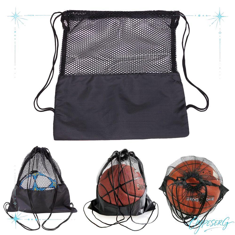 OYPESERG Ball Storage Backpack, Black Basketball Cover Mesh Bag, Ball Carrying Portable Basketball B