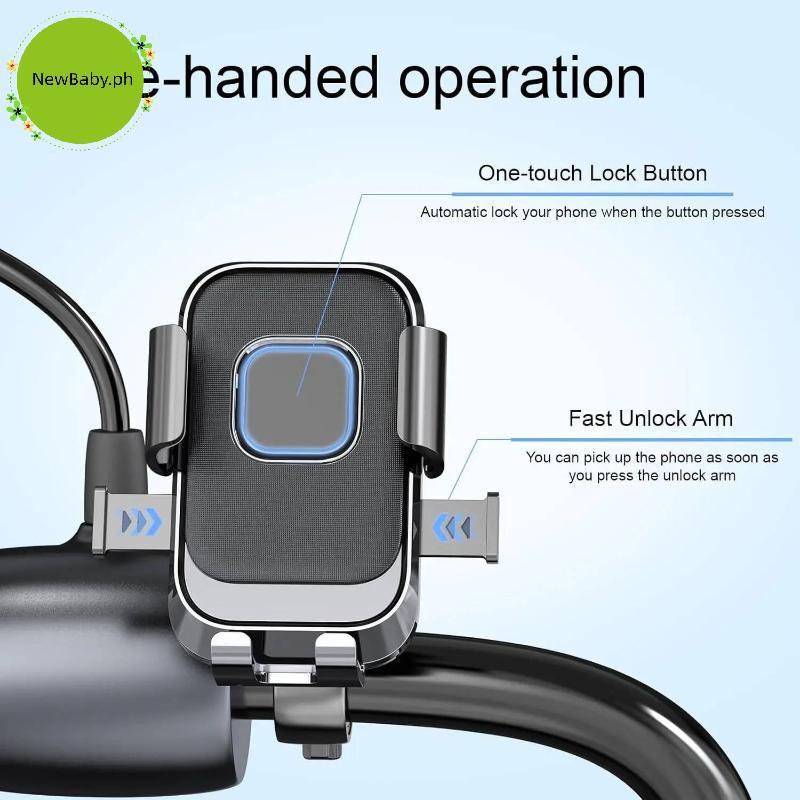 NewBaby Motorcycle & EV Phone Holder Strong Aluminium Alloy Construction Resistance ph