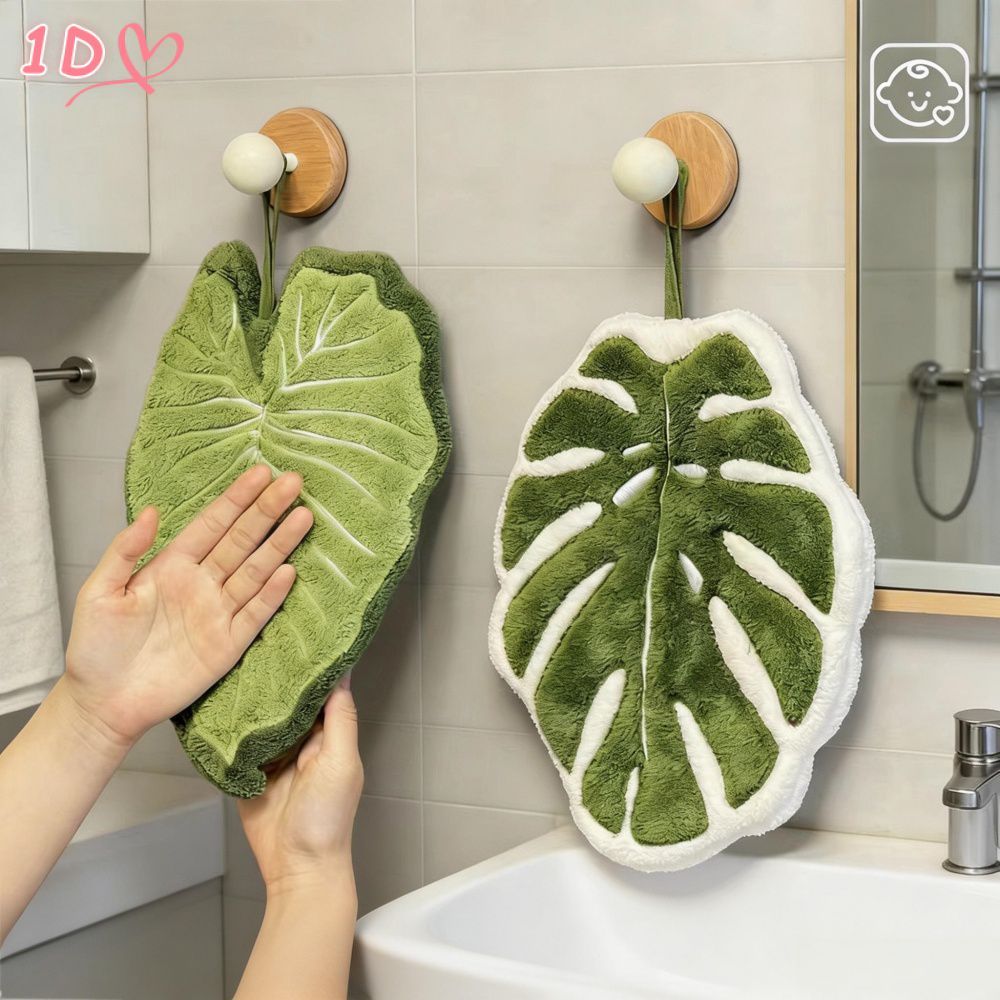ผ้าเช็ดมือลายใบมอนสเตราเทียม แห้งเร็ว สำหรับห้องครัวและห้องน้ำ