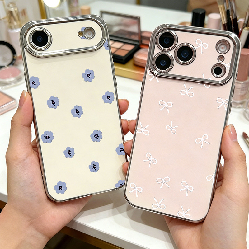 เคสมือถือ IPhone 13 15 11 17 16 12 14 ProMax พื้นหลังโบว์เรียบง่าย 7 8Plus XR X XS Max