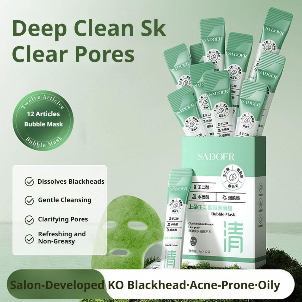 SADOER Azelaic Acid Bubble Mask ทําความสะอาดรูขุมขนอย่างล้ําลึกขจัดสิวหัวดําและปรับสีผิวให้เรียบเนีย