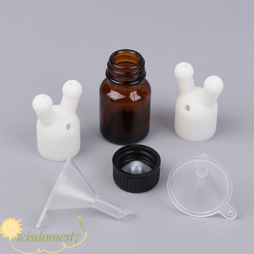 WISDOM Essential Oil Inhaler Cap, Mini Leakproof Perfume Inhaler, Double Hole Plastic Dispenser Bott