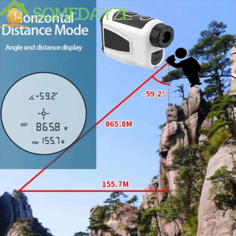 SOMEDAYZL Golf Range Finder, 1000m Range Pin-Seeking Distance Meter, Legal Flag-Locking Slope Compen