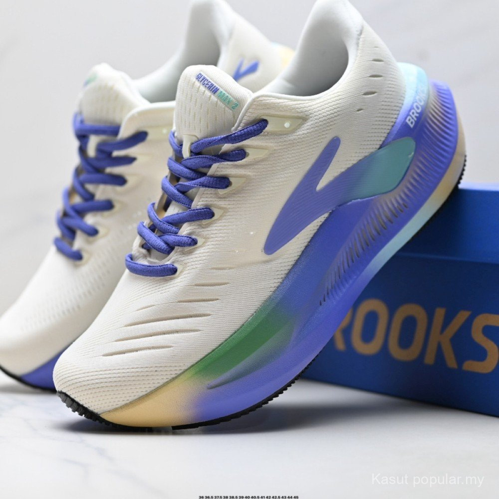 BROOKS Glycerin Max 2 รองเท้าวิ่งสําหรับผู้ชายและผู้หญิงรองเท้าผ้าใบคู่ Unisex Cushioned มาราธอนไนโต