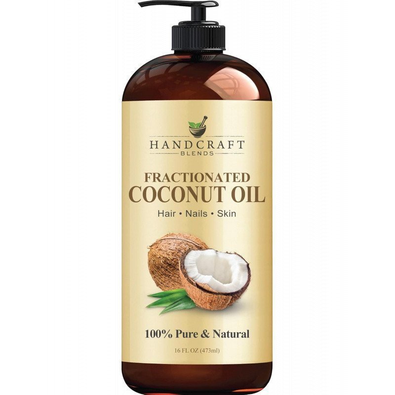 HandcraftBlendsFractionatedCoconutOil-16FlOz-100%Pureand-PremiumGradeClarrierOilfor,HairandBody-Mass