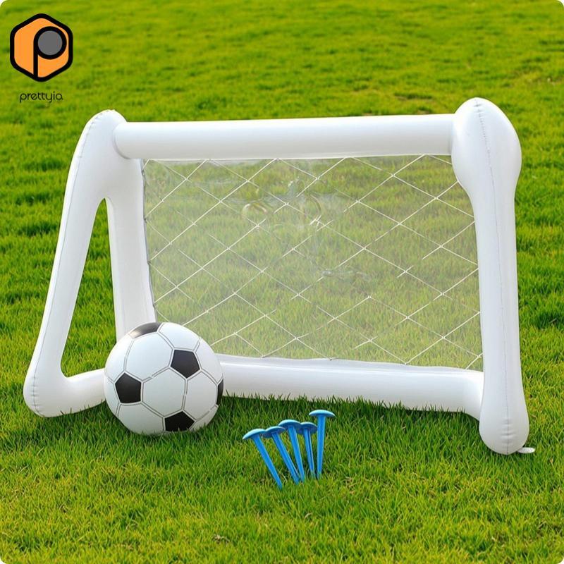 Prettyia Inflatable Soccer Goal น้ําหนักเบา Inflatable Football Net Soccer Goal พร้อม Stakes Weather