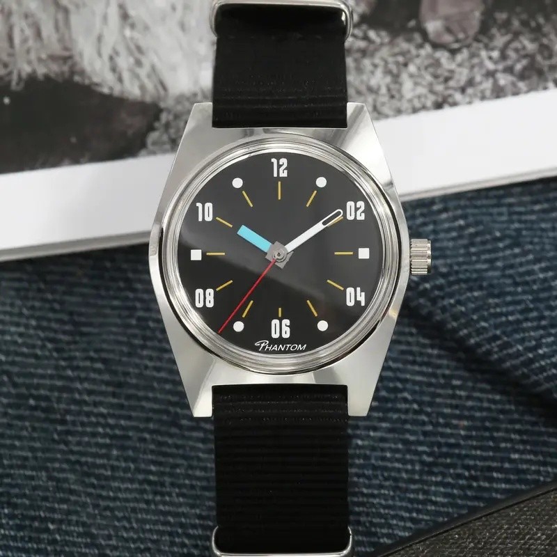 PHANTOM Mens Hand-Wind Mechanical Watch 7120 กันน้ํา Bauhaus Design นาฬิกาสําหรับผู้ชาย