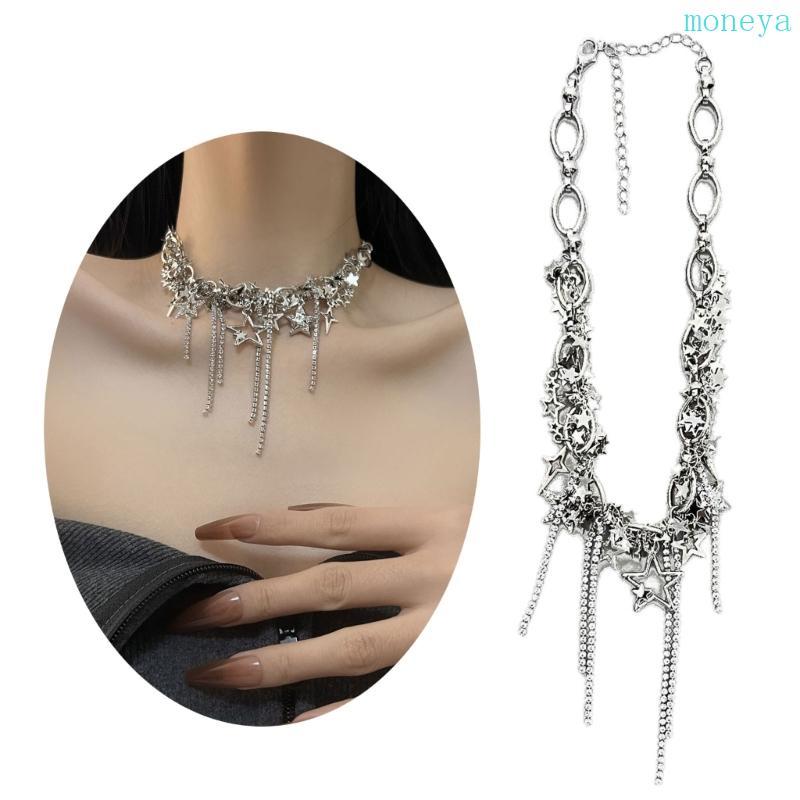 Mya Pentagram Chain Chokers Star สร้อยคอเครื่องประดับ Y2k อุปกรณ์เสริม Star Choker วัสดุเครื่องประดั