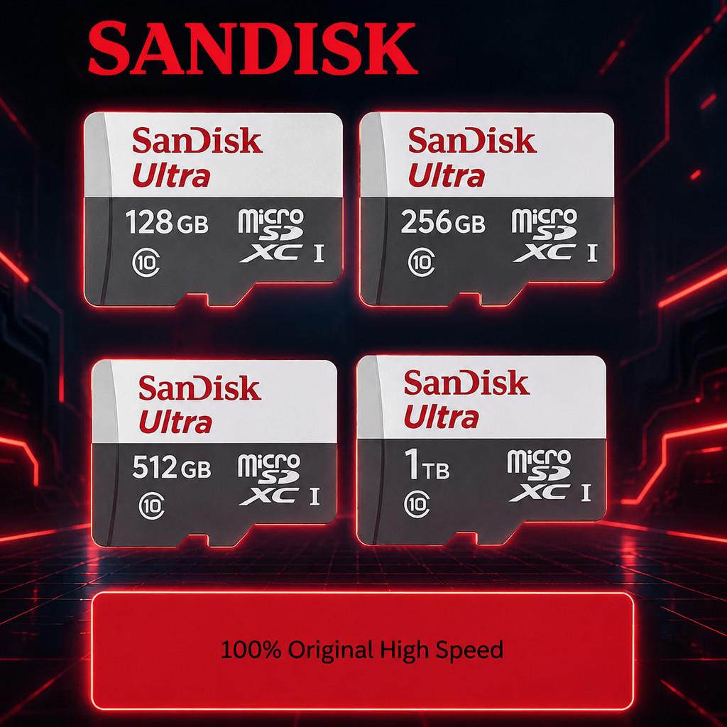SanDisk Ultra Micro SDcard Class10 32GB 64GB 128GB 256GB 512GB 1TB SDSQUNR เมมโมรี่การ์ด กล้องวงจรปิดไร้สาย TF Card