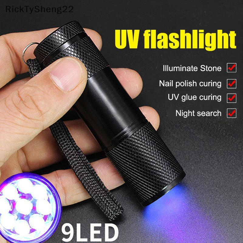 RT UV ไฟฉาย UV Light ไฟฉาย 395nm Bla Light ไฟฉาย Mini Blalight ไฟฉายสําหรับ UV เรซิ่นกาว Curing สัตว