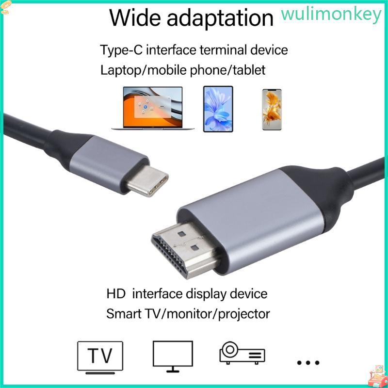 WU 180 ซม. USB C ถึง Mini Cord 4K 60HZ 4K 30HZ ความละเอียด HDR10 รองรับสําหรับแล็ปท็อป PC