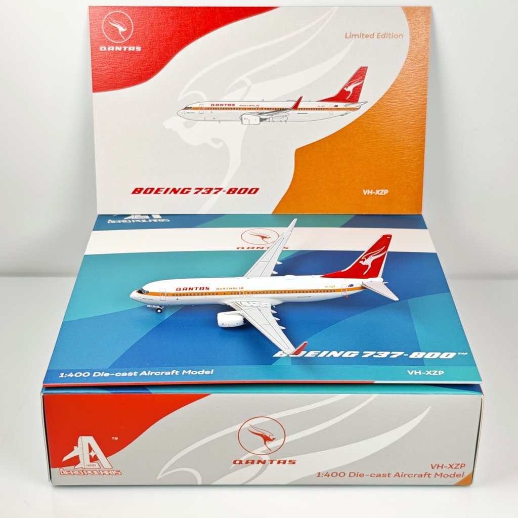 AeroPolaris 1: 400 Australian Airlines B737-800 VH-ZXZP รุ่นโลหะผสมทาสีย้อนยุค