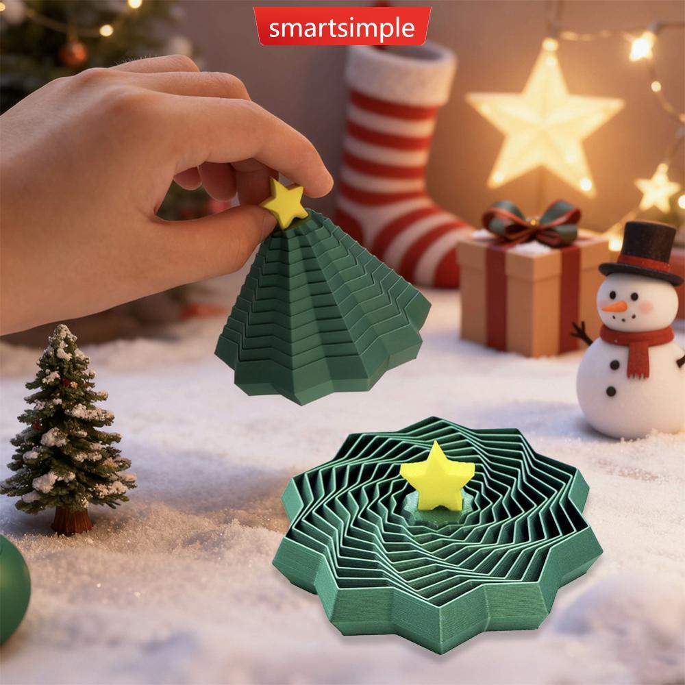 SMARTSIMPLE 3D พิมพ์ Telescoping Star Fidget ของเล่นขยายเกลียวความเครียดบรรเทา Tower โต๊ะของเล่นสําห