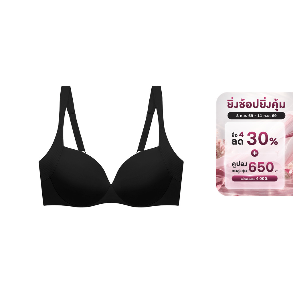 Triumph เสื้อชั้นในมีโครงแบบ Comfort Wire รุ่น Body Make Up Illusion Curve WHP AX รหัส 10225948 สีดำ 0004