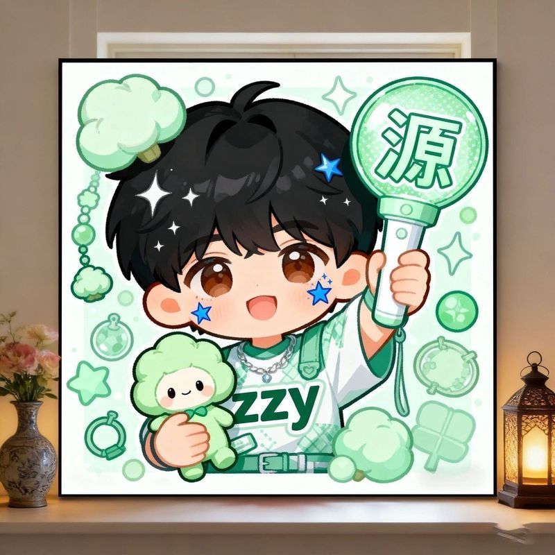 时代少年团Q版卡通可爱数字油画Diy手工填色送人礼物涂鸦新款挂画9.8 ภาพวาดสีน้ำมันตัวเลขสไตล์การ์ตูน Q-เวอร์สสุดน่ารักจากวง Times Yo