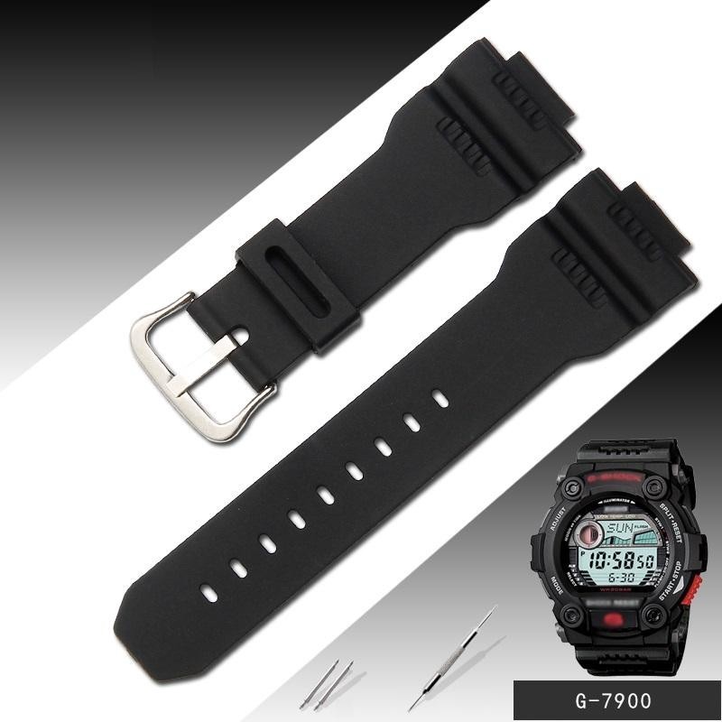 สายนาฬิกาทดแทนยางสําหรับ G7900 G7900B G-7900-1V นาฬิกาสปอร์ต