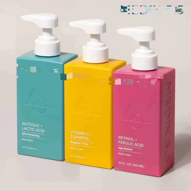 PH5.5 วิตามินซีขมิ้น Brightening Skin Tone Firming Skin Body Lotion 444ml สีแดงสีฟ้าสามรูปแบบพร้อมสต