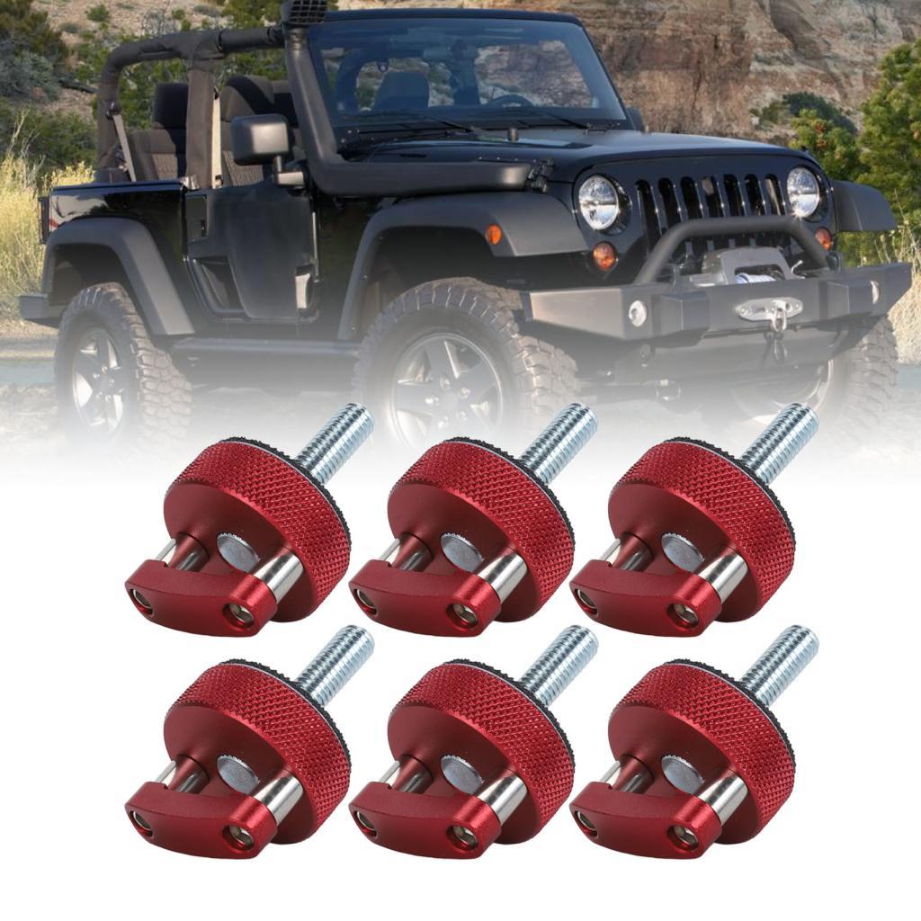 Hard Top Quick Removal Fastener Thumb สกรู 6 ชิ้น Billet อลูมิเนียม D แหวนออกแบบ Hardtop Bolts สําหร