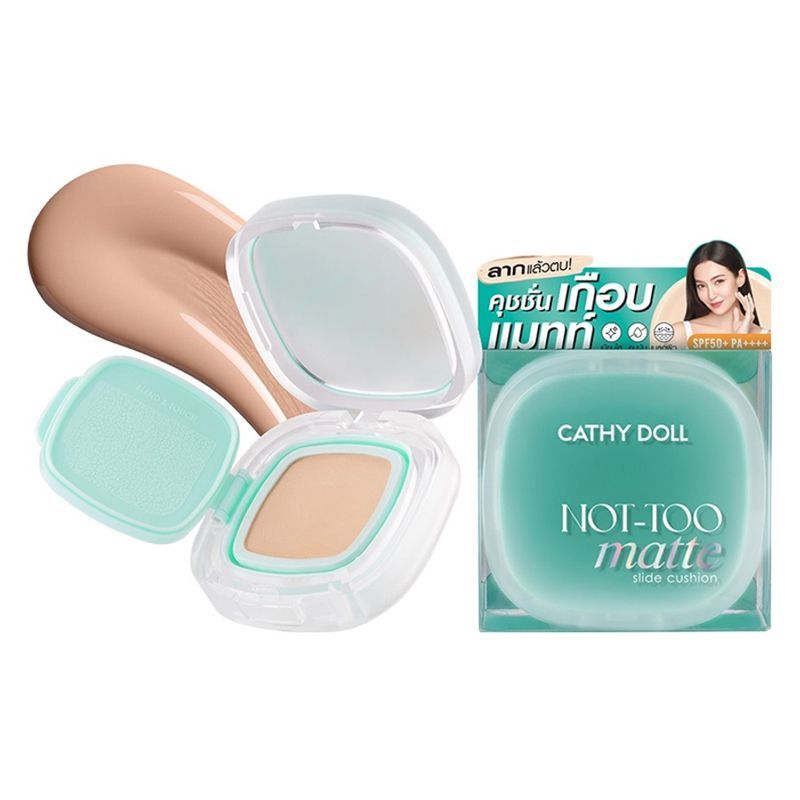 เคที่ดอลล์นอตทูแมทท์คุชชั่น02ไลท์เบจ 12กรัม Cathy Doll Not Too Matte Cushion 02 Light Beige 12g.