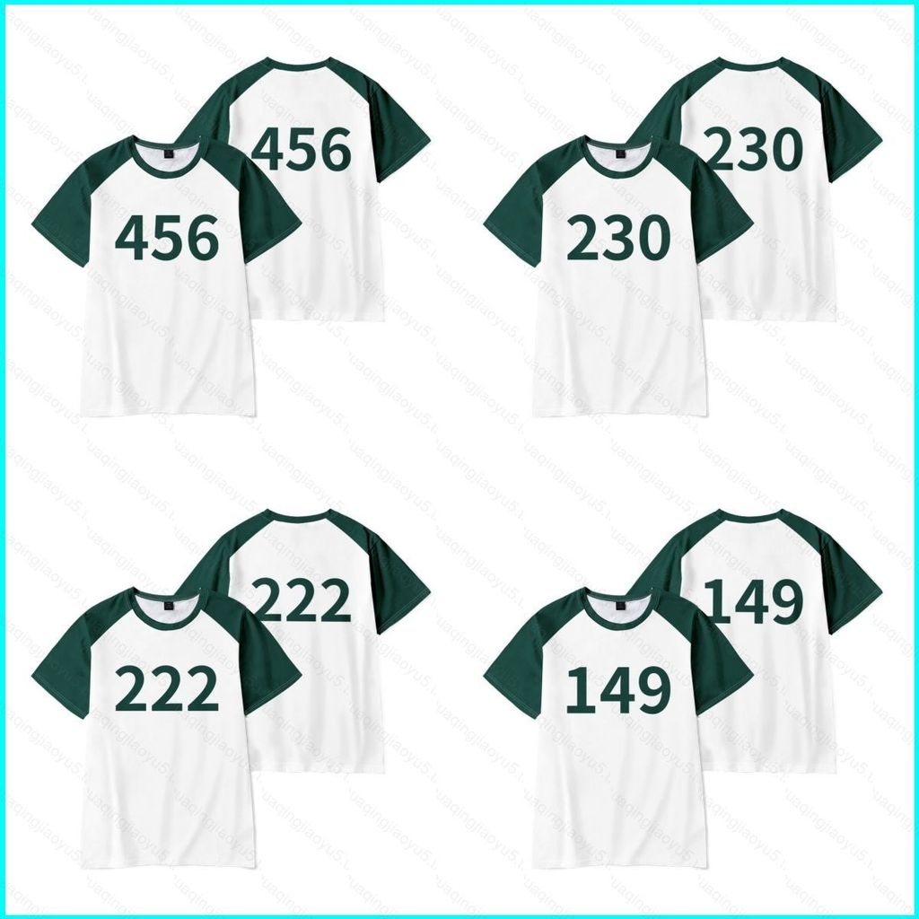 Squid Game Season 2 หมายเลข 230 456 222 149 เสื้อยืดฤดูร้อนอะนิเมะแขนสั้นด้านบน