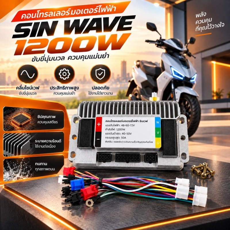 G72130E กล่องควบคุมรถไฟฟ้า 1200W จักรยานไฟฟ้า สกู้ตเตอร์ไฟฟ้า 48V-72V กล่องคอนโทรนมอเตอร์ กล่องควบคุ