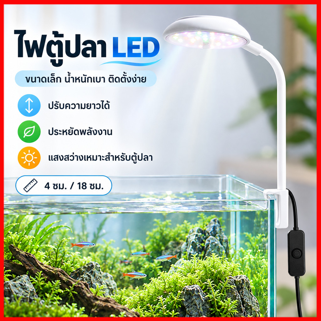 🎉【พร้อมส่งถูกที่สุด】โคมไฟตู้ปลา LED USB แคลมป์ไฟตู้ปลา ไฟตู้ปลา พิพิธภัณฑ์สัตว์น้ำ ไฟ Aquarium Light