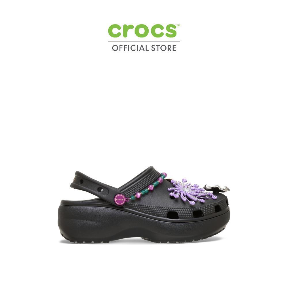 CROCS รองเท้าลำลองผู้หญิง CLASSIC PLATFORM BLAZING SUMMER CLOG - BLACK