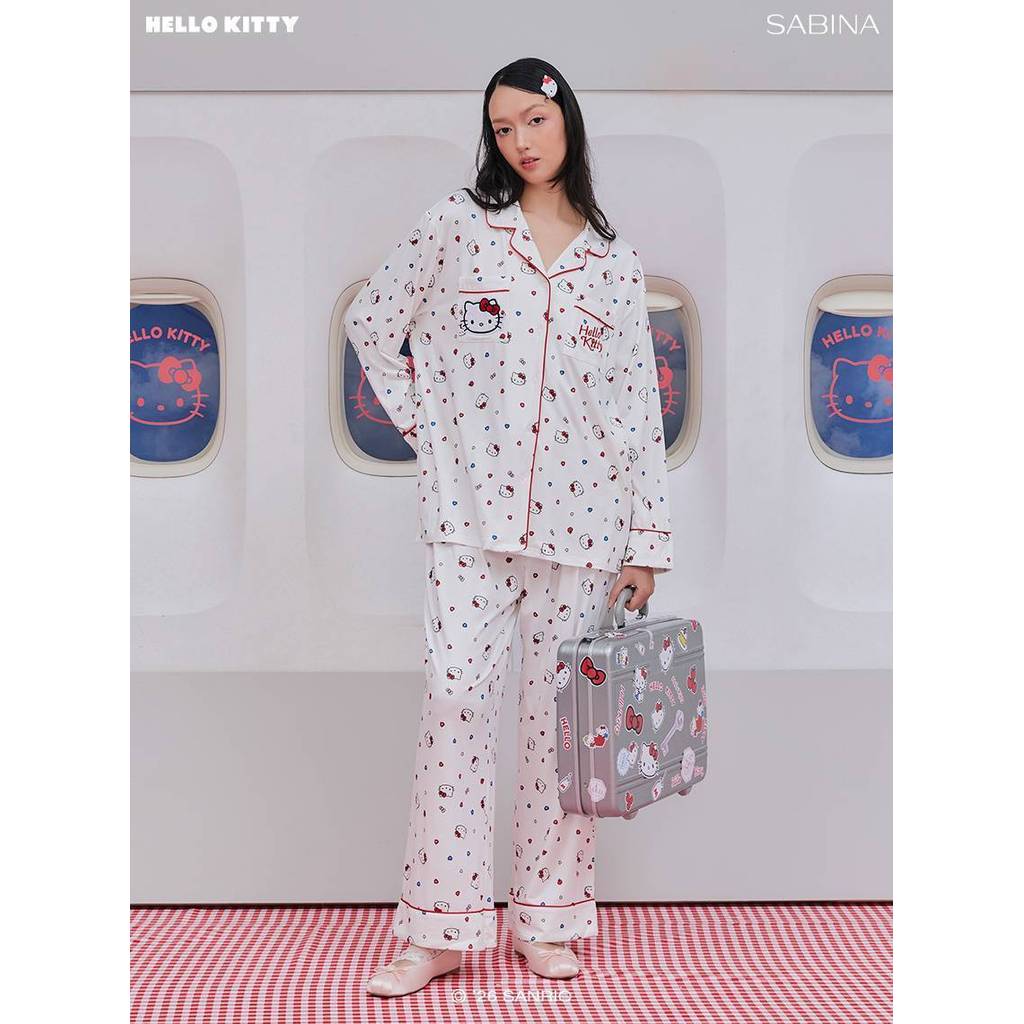 Sabina เซ็ตชุดนอน Hello Kitty เสื้อแขนยาว กางเกงขายาว Unisex รหัส SVL26007