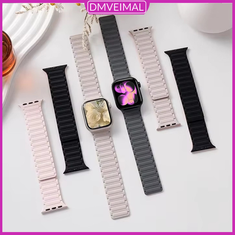 สายนาฬิกาซิลิโคนนิ่มแบบแม่เหล็ก for Iwatch Series 11 10 9 8 7 SE 3 2 1 Apple Watch Ultra 3 2 49 46 45 41 42 40 44 38มม.
