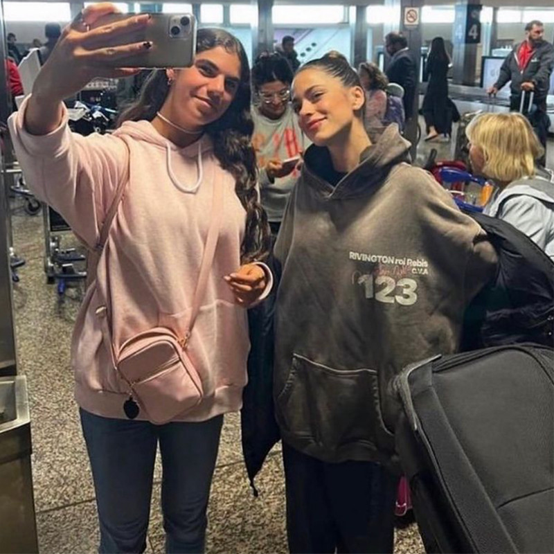 ยุโรปอเมริกันRRR123CVA High Streetแนวโน้มหลวมสบายๆHeavy Wash Water Fading 123 การพิมพ์ดิจิตอลคู่Hood