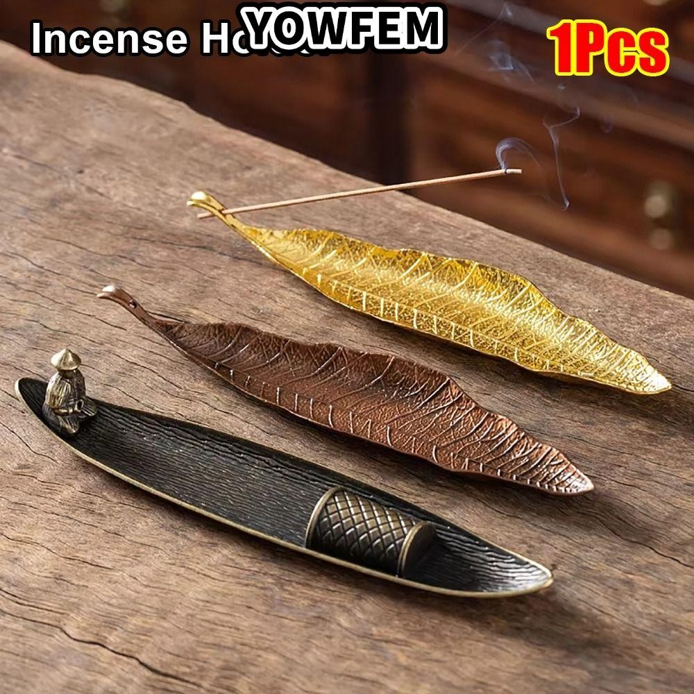 YOWFEM 1 ชิ้นผู้ถือธูป,โลหะผสม 22 ซม.ใบยาว Cense,ทนทานแบบพกพาธูปยืนห้องสมาธิโยคะ
